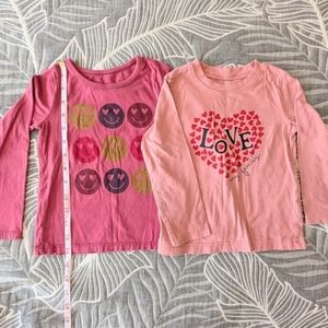 Bundle o2 Carter's & Forever Me 100% Cotton Girl Long sleeve Shirts. Size: 2T-4T